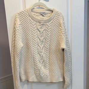 NWOT Nili Lotan Cream Cable Knit Sweater